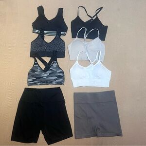 Bundle of 8 sports bras and shorts!